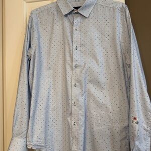 Robert Graham Light Blue Shirt with Polka Dots